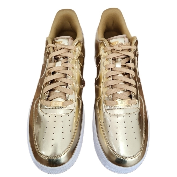 Nike Air, Air Force 1 Metallic Gold-White CQ6566-700 Sneakers, US Men's 14.5 - Picture 2 of 9